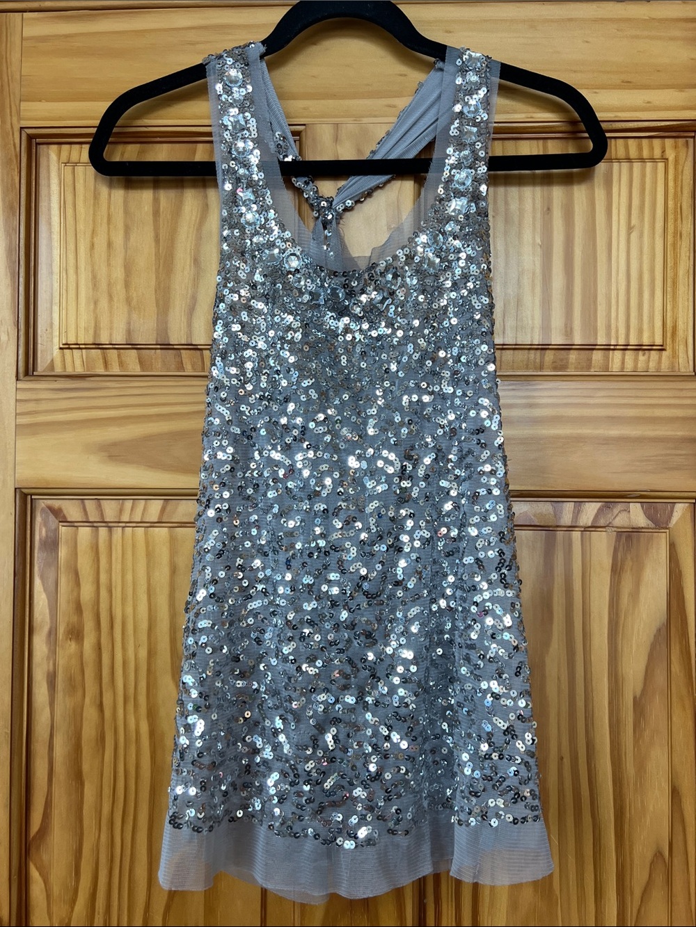 Lipstick Boutique Silver Sequin Racerback Camisole